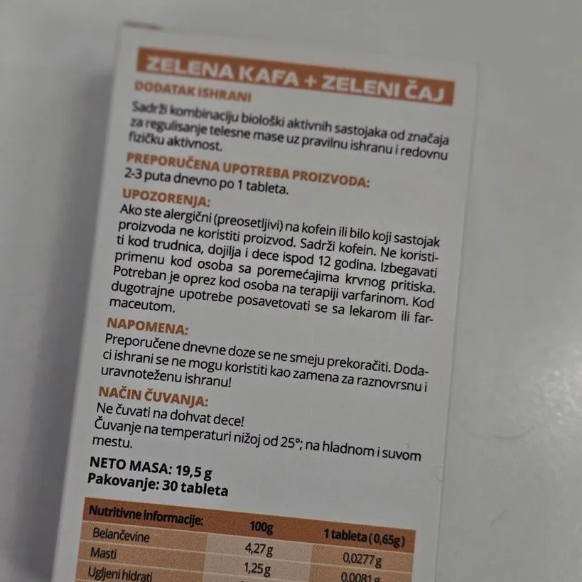 Zelena kafa + Zeleni čaj — Izgled pakovanja 5